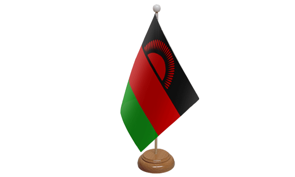 Malawi (Current) Small Flag with Wooden Stand